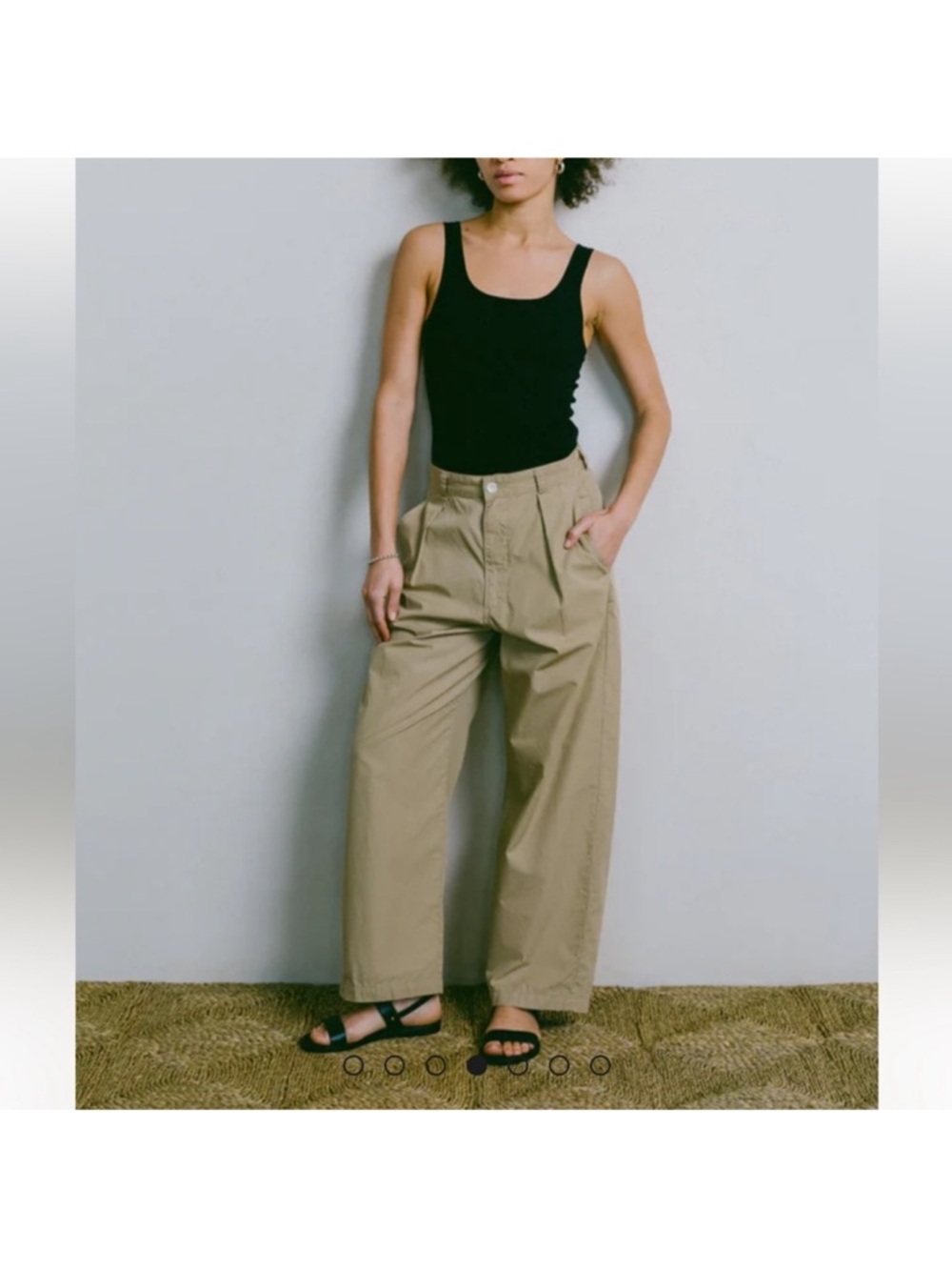 Ozma Field Pant Tencel Cotton Denim Khaki Relaxed Small EUC